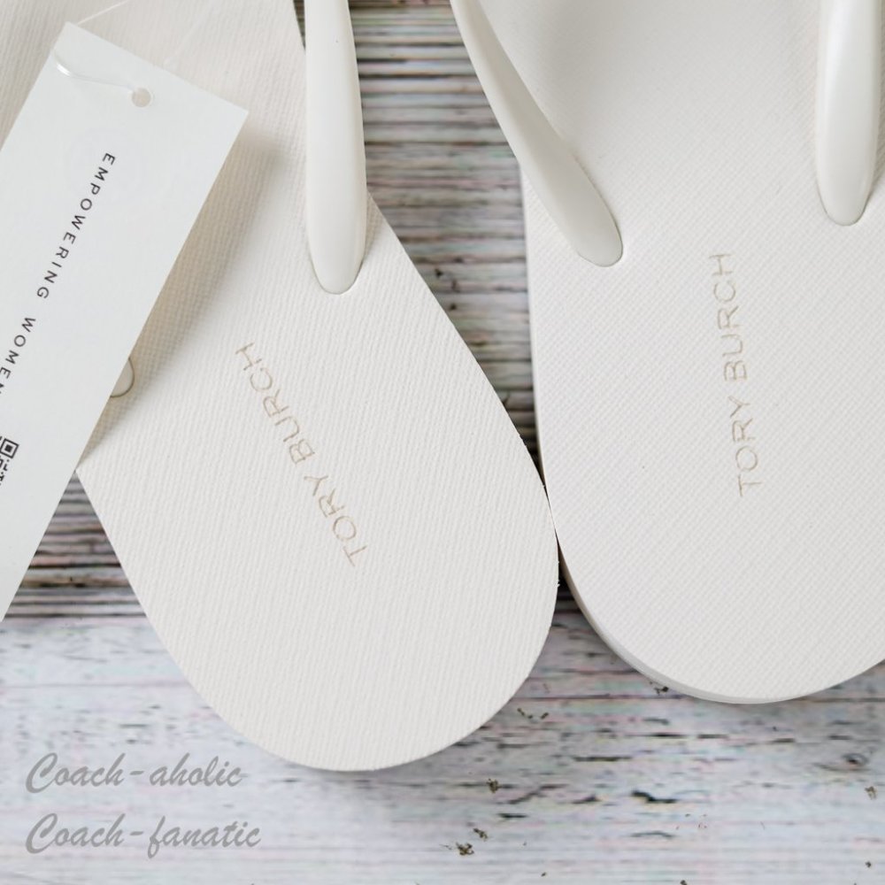 NWT 2023 Tory Burch Chelsea Summer Casual Flip Flop Thong Ivory Sandals 7/8 - Picture 3 of 6